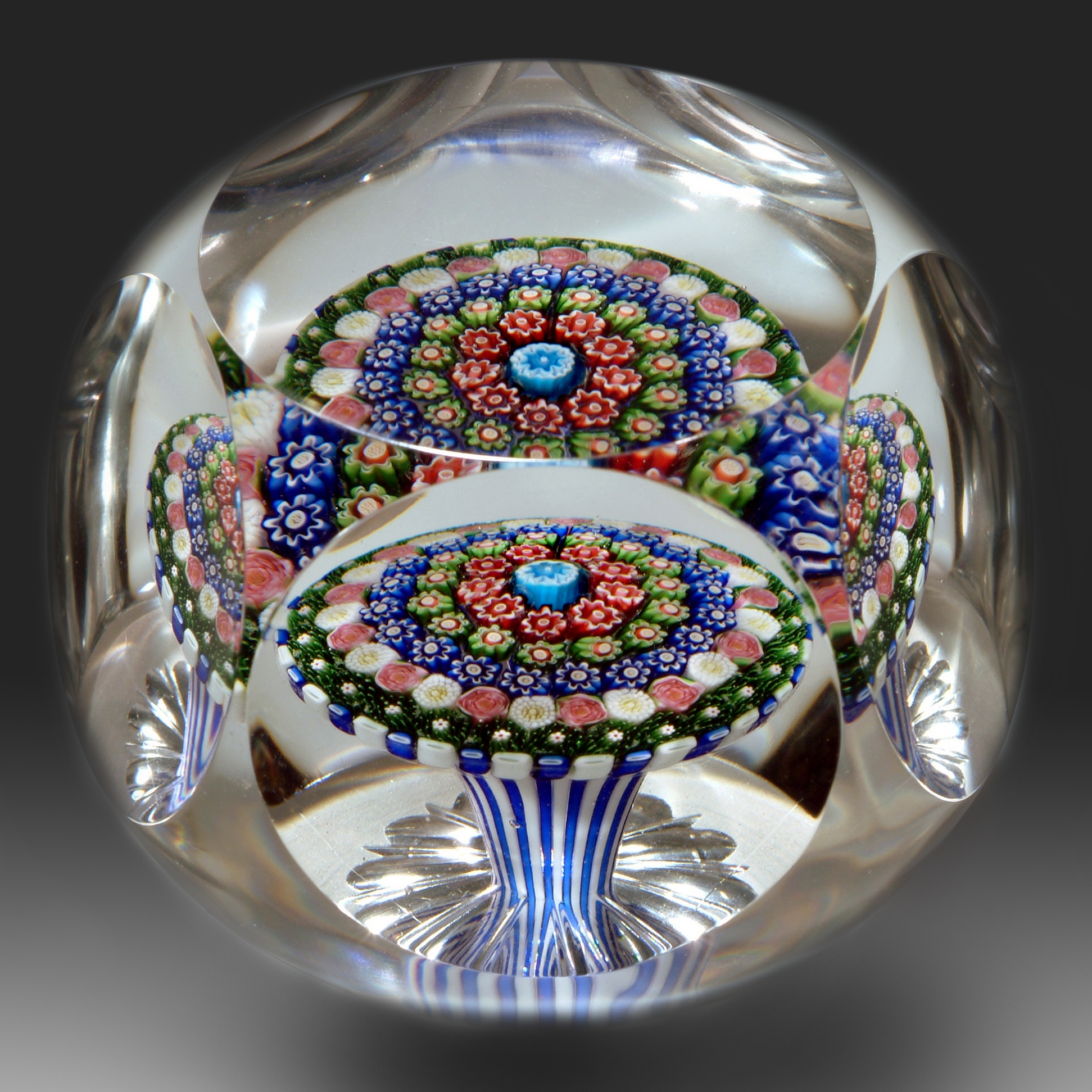 Clichy faceted millifiori mushroom, c. 1850